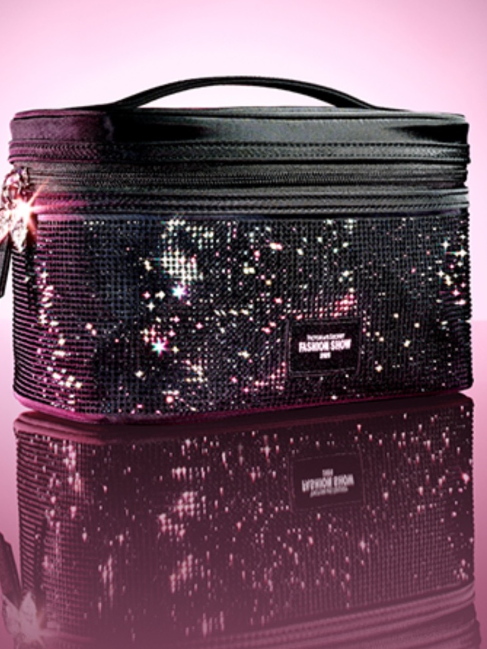 Victoria's Secret Black Sequin Cosmetic Case